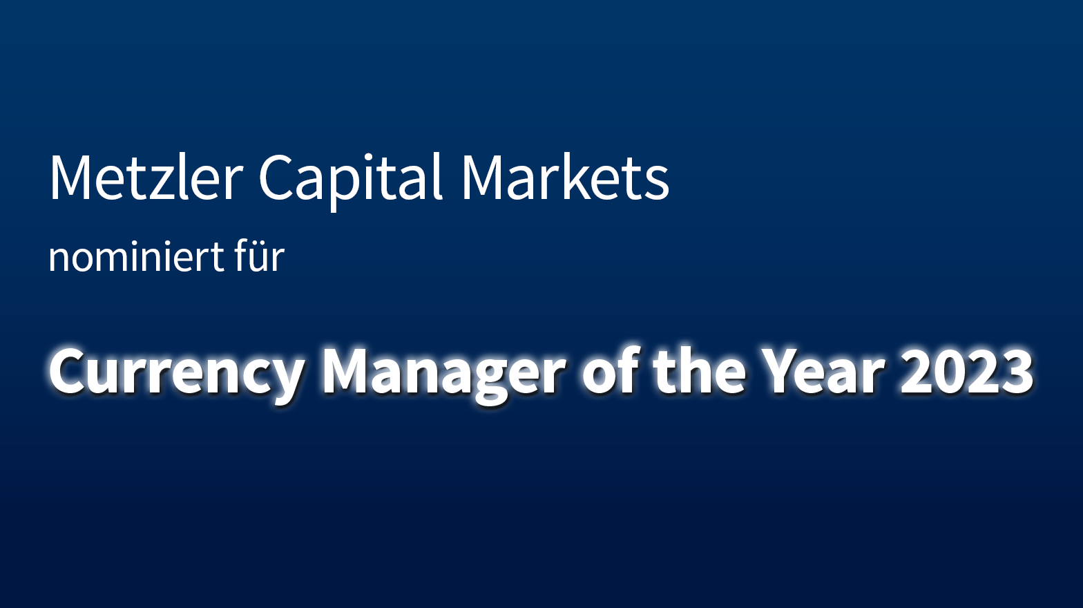 Nominierung als "Currency Manager of the Year 2023" Nominierung als "Currency Manager of the Year 2023"