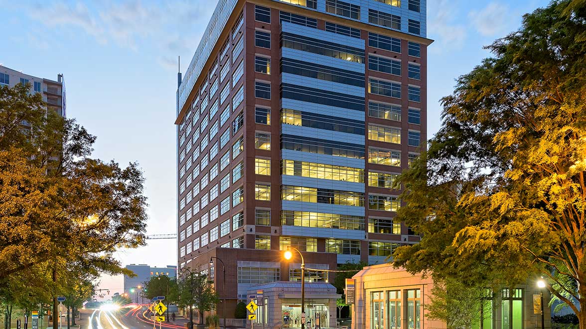 Off side view of the building in Atlanta