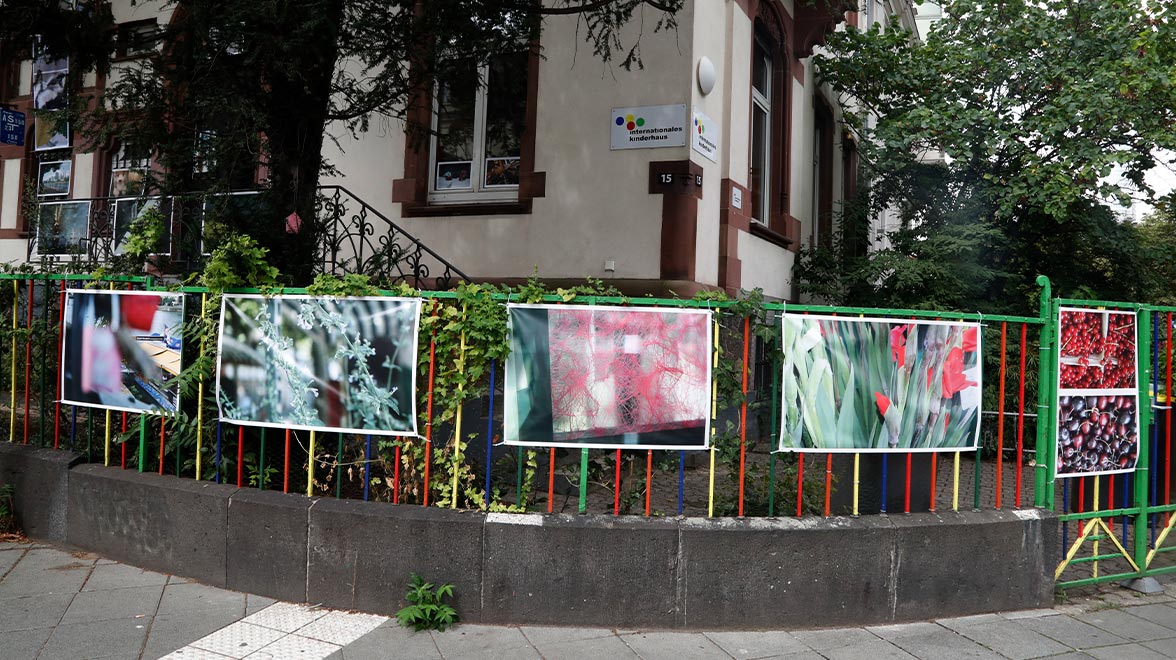 FFF Junior 2022 – Ausstellung, © Wolfgang Zurborn 36 Fotos an der Außenfassade und am Zaun des Internationalen Kinderhauses