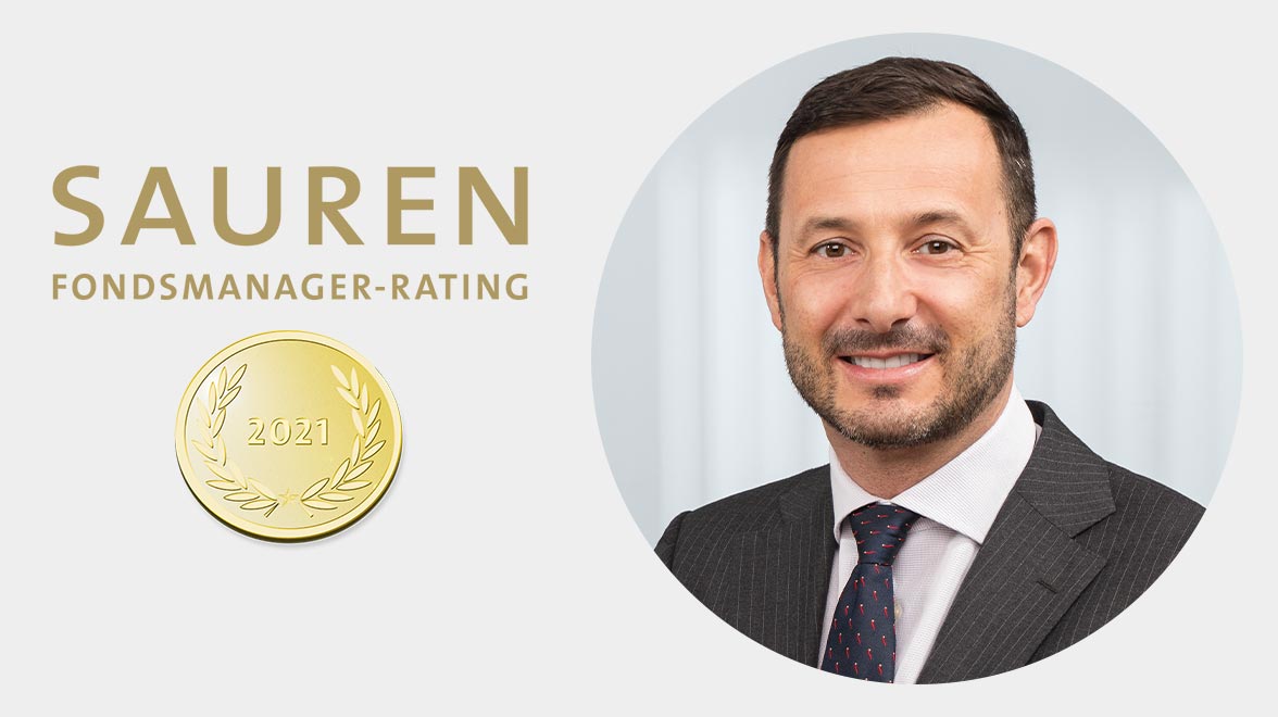 Lorenzo Carcano wird 2021 mit einer Sauren-Goldmedaille in der Kategorie Europa Nebenwerte ausgezeichnet Lorenzo Carcano wird 2021 mit einer Sauren-Goldmedaille in der Kategorie Europa Nebenwerte ausgezeichnet