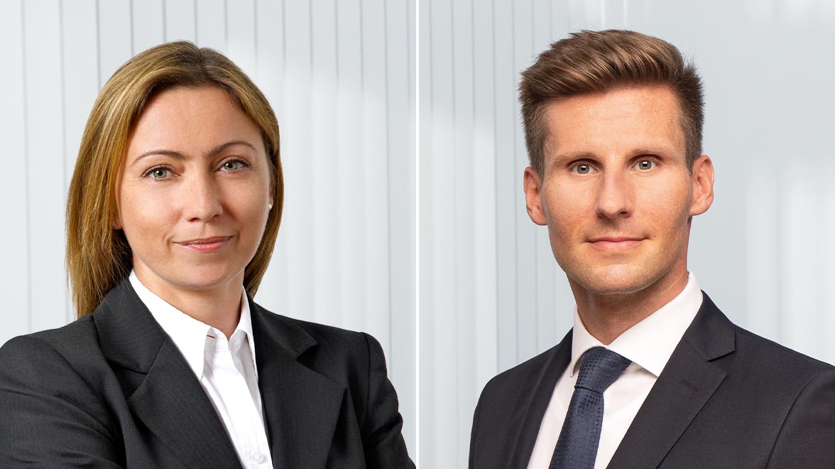 Joanna Glöggler, Portfoliomanagerin Unternehmensanleihen, und Daniel Sailer, Head of Sustainable Investment Office, Metzler AM