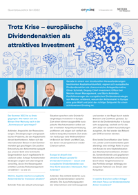 Citywire-Interview mit Oliver Schmidt und Boris Anbinder, Portfoliomanager des Metzler European Dividend Sustainability