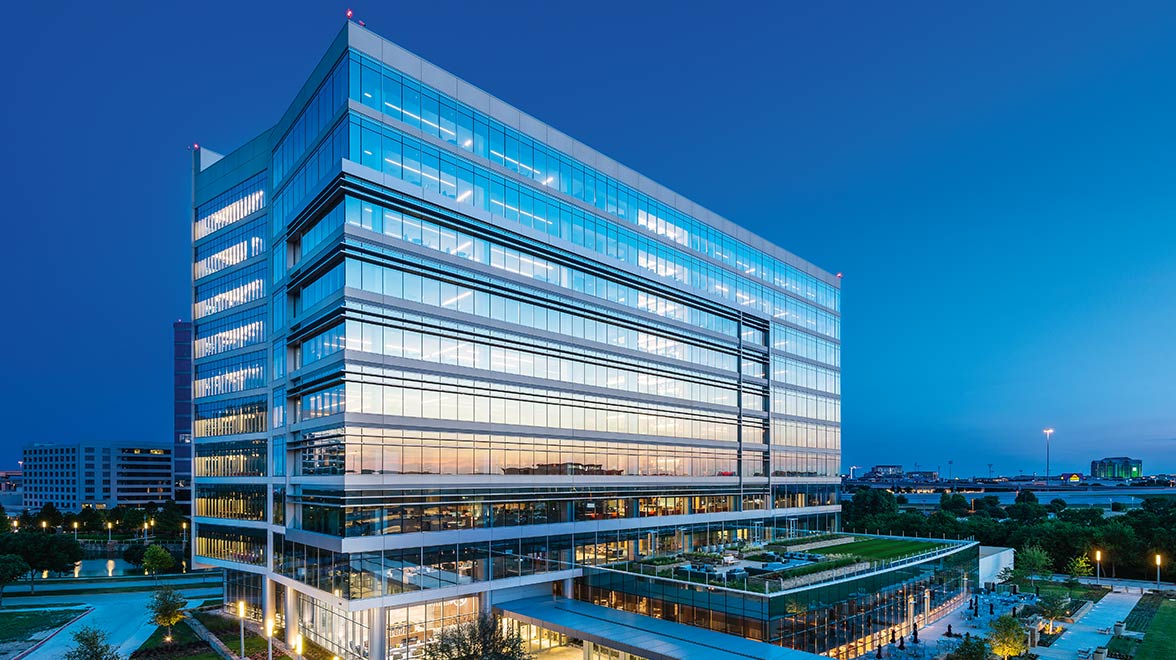 Exterior view of the building at Granite Park VII in Dallas
